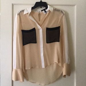 Sheer silk blouse worn twice, freshly dry cleaned